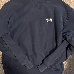 Stussy Men's Dark Blue Crewneck Sweater
